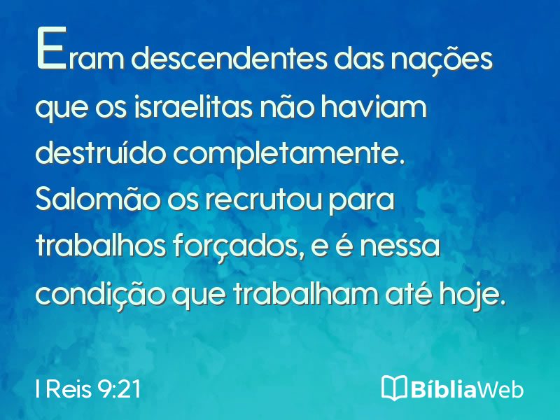 I Reis 9:21 em imagem para compartilhar