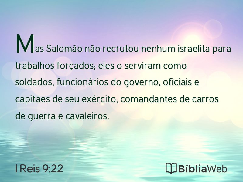 I Reis 9:22 em imagem para compartilhar