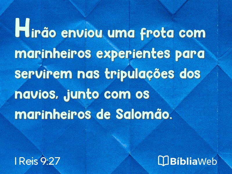 I Reis 9:27 em imagem para compartilhar