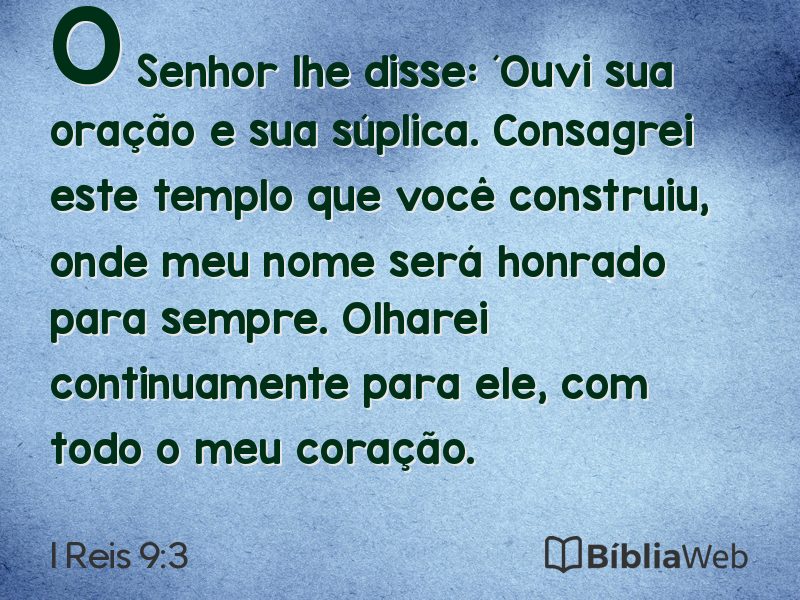 I Reis 9:3 em imagem para compartilhar