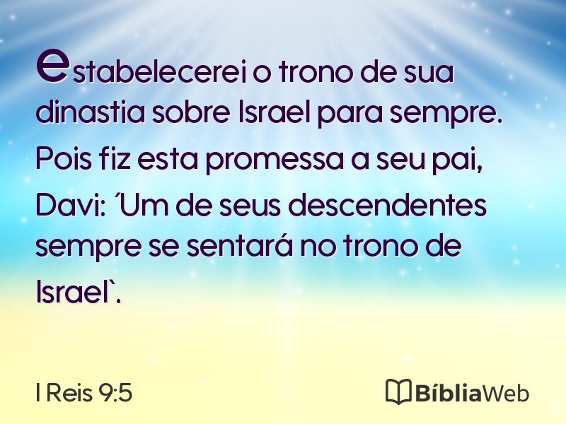 I Reis 9:5 em imagem para compartilhar