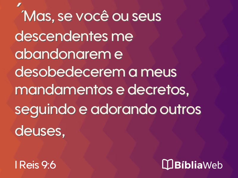 I Reis 9:6 em imagem para compartilhar