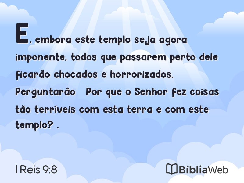 I Reis 9:8 em imagem para compartilhar