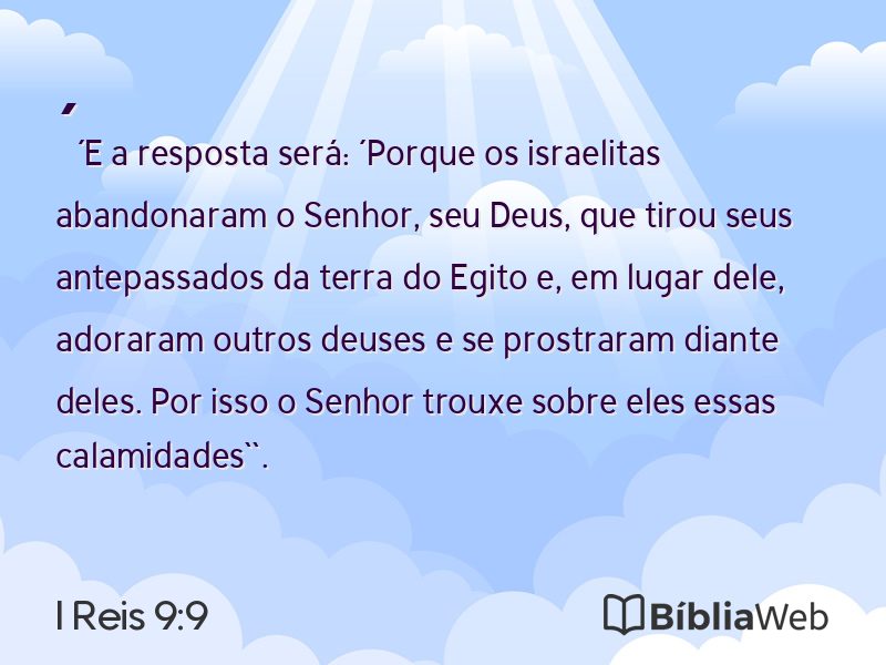 I Reis 9:9 em imagem para compartilhar