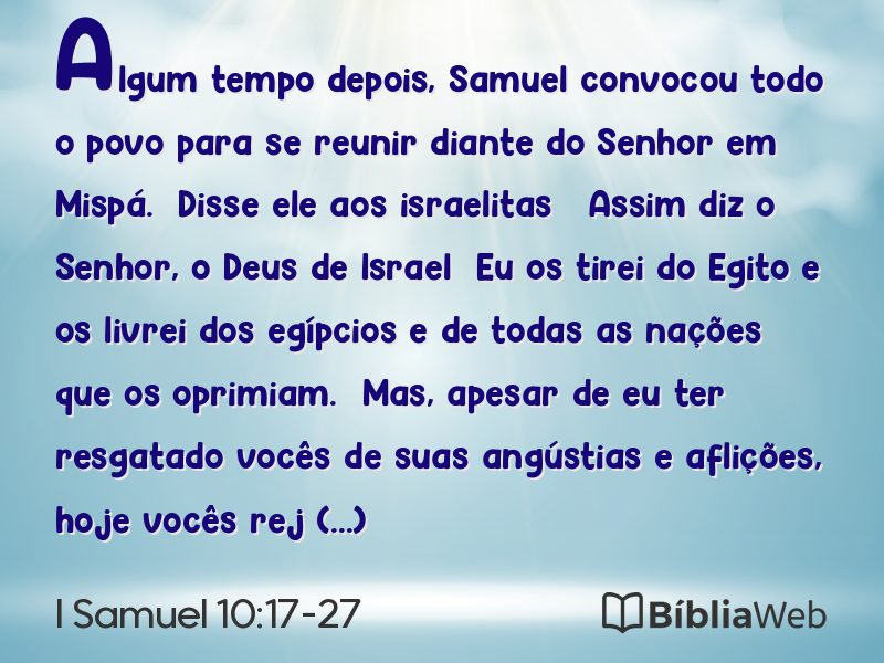 I Samuel 10:17-27 em imagem para compartilhar
