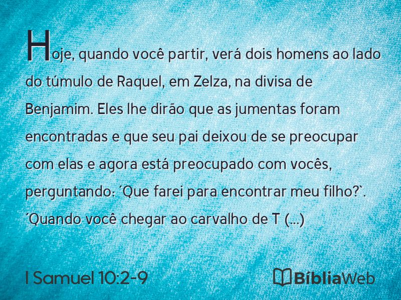 I Samuel 10:2-9 em imagem para compartilhar