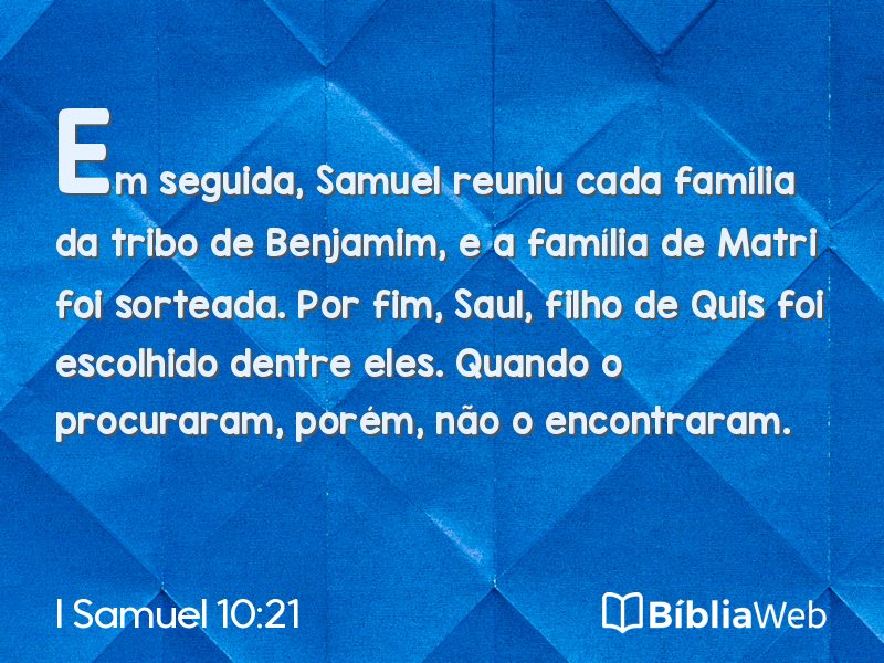 I Samuel 10:21 em imagem para compartilhar