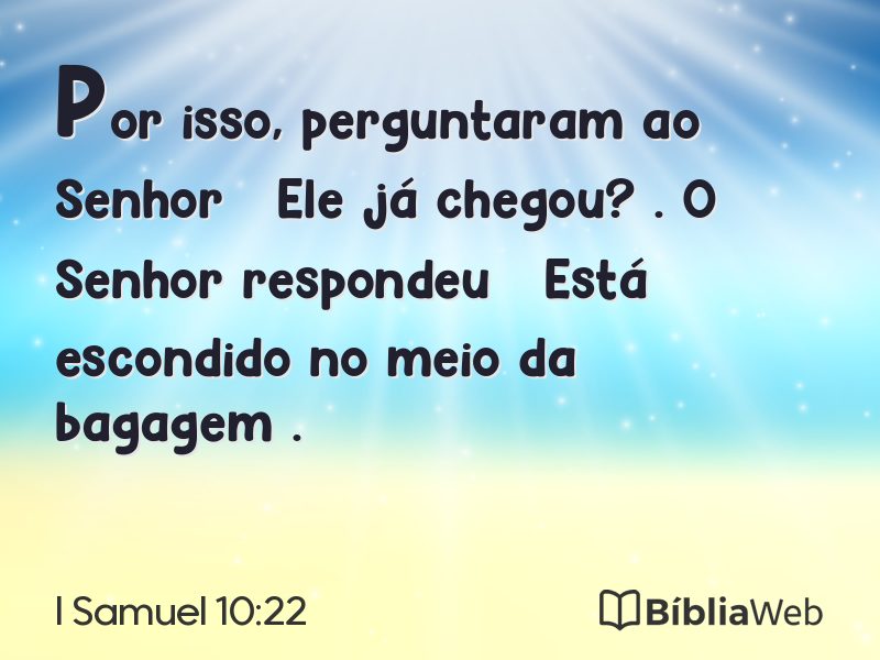 I Samuel 10:22 em imagem para compartilhar