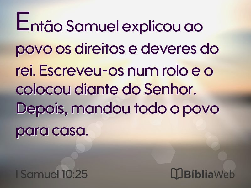 I Samuel 10:25 em imagem para compartilhar