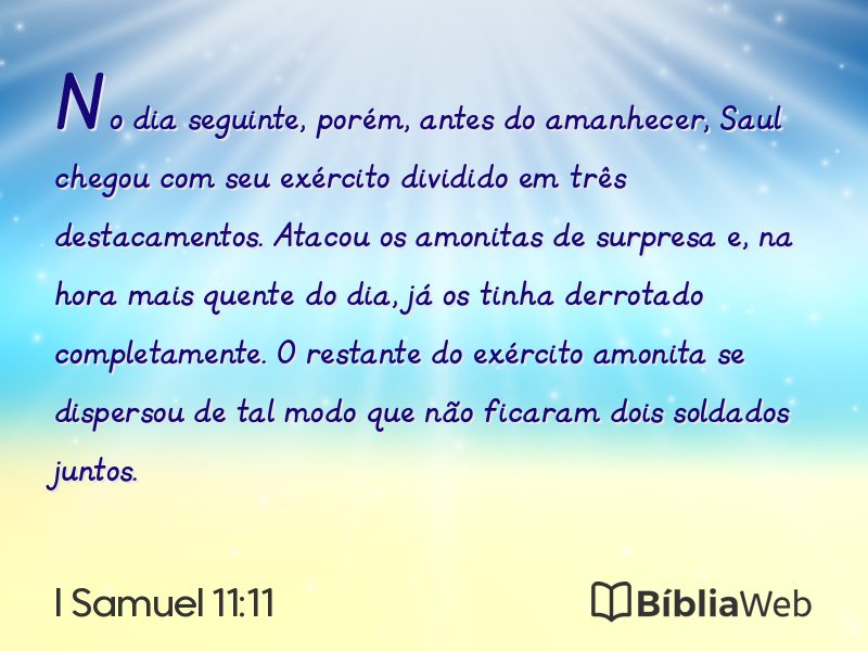 I Samuel 11:11 em imagem para compartilhar