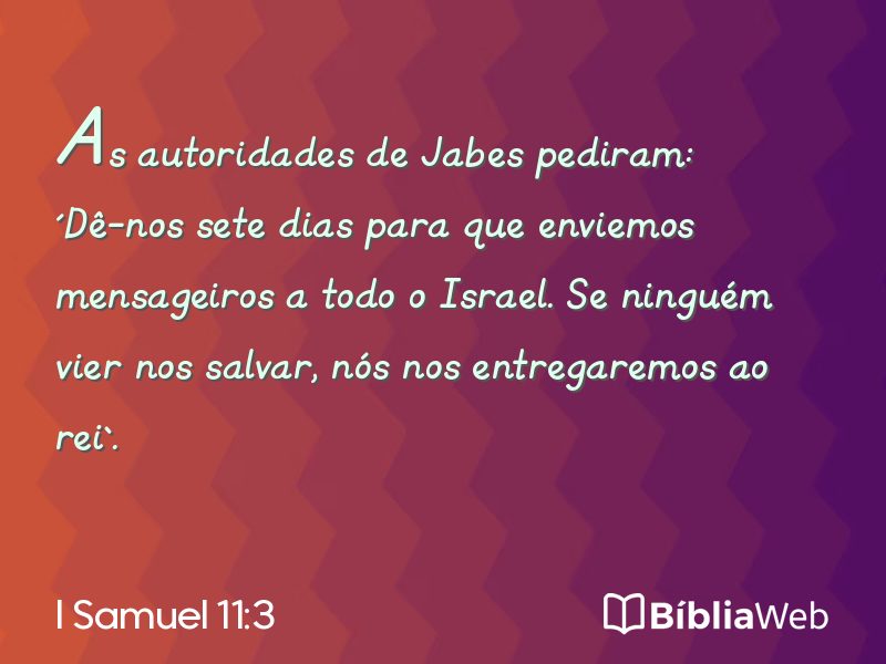 I Samuel 11:3 em imagem para compartilhar