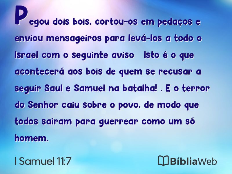 I Samuel 11:7 em imagem para compartilhar