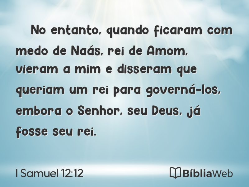 I Samuel 12:12 em imagem para compartilhar