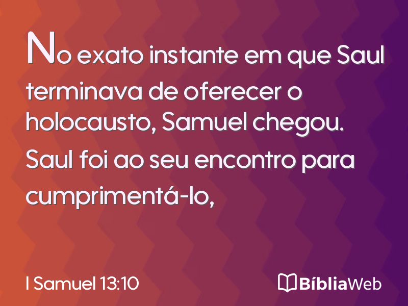 I Samuel 13:10 em imagem para compartilhar
