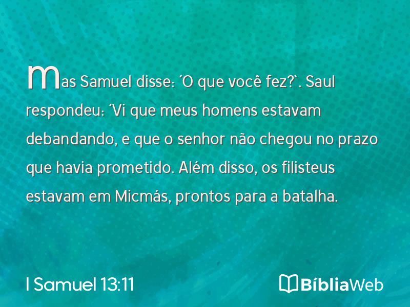I Samuel 13:11 em imagem para compartilhar