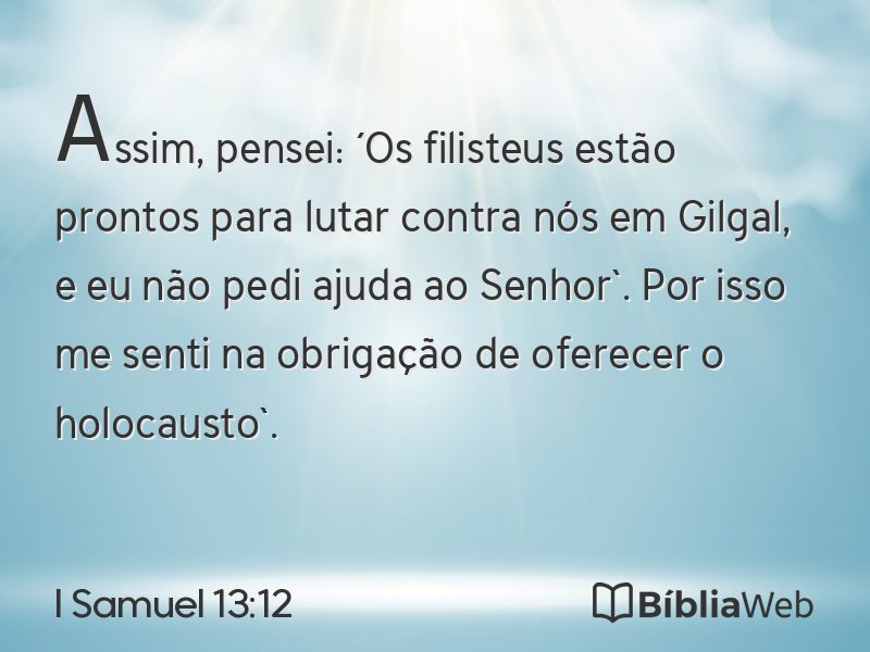 I Samuel 13:12 em imagem para compartilhar