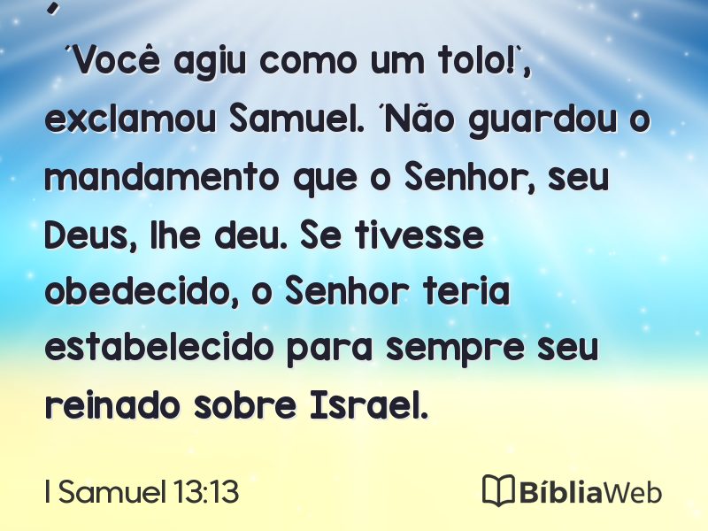 I Samuel 13:13 em imagem para compartilhar