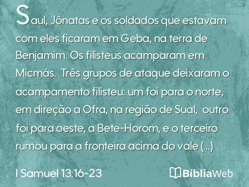 I Samuel 13:16-23 em imagem para compartilhar