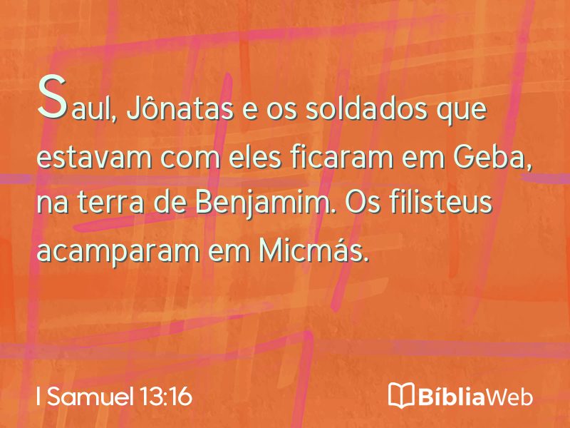 I Samuel 13:16 em imagem para compartilhar