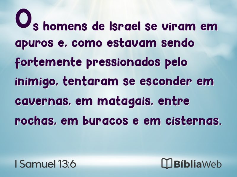 I Samuel 13:6 em imagem para compartilhar