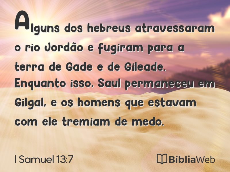 I Samuel 13:7 em imagem para compartilhar