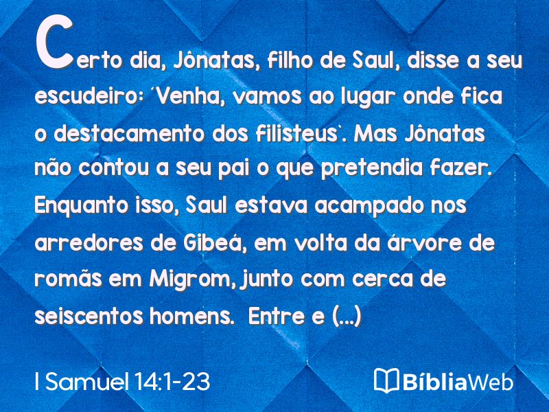 I Samuel 14:1-23 em imagem para compartilhar