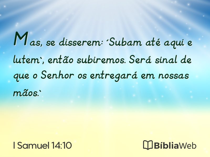 I Samuel 14:10 em imagem para compartilhar