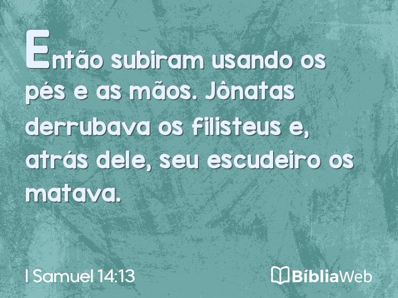 I Samuel 14:13 em imagem para compartilhar
