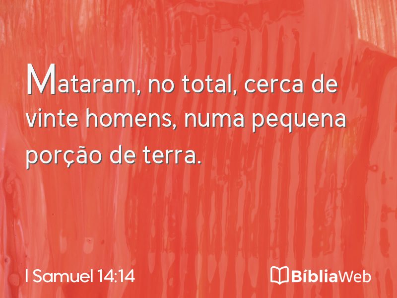 I Samuel 14:14 em imagem para compartilhar