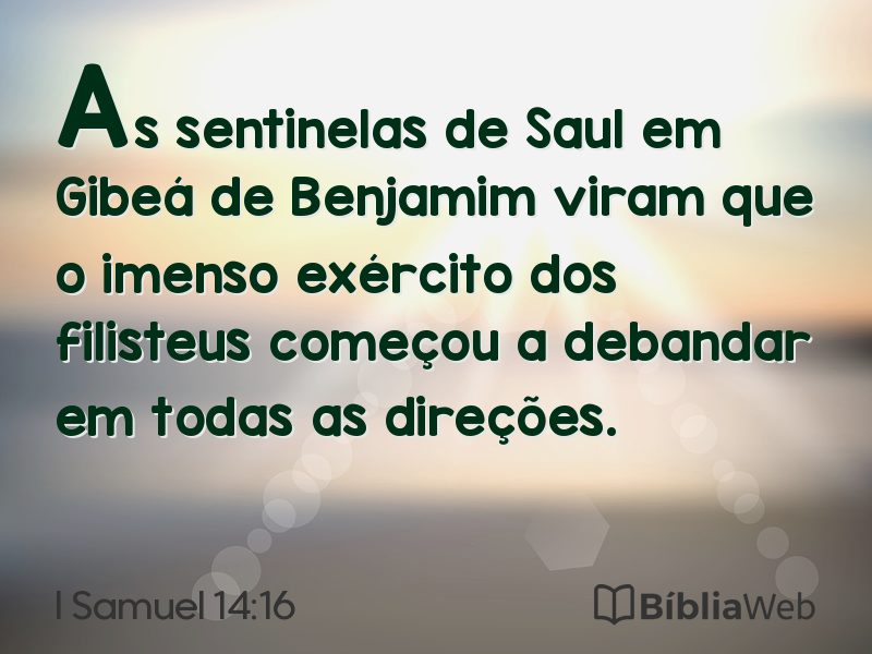 I Samuel 14:16 em imagem para compartilhar