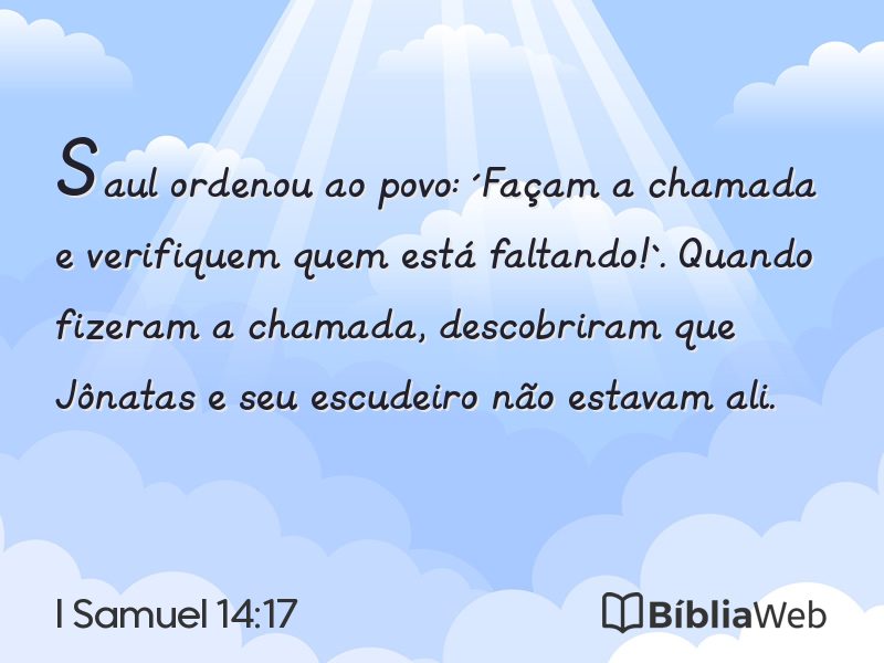 I Samuel 14:17 em imagem para compartilhar