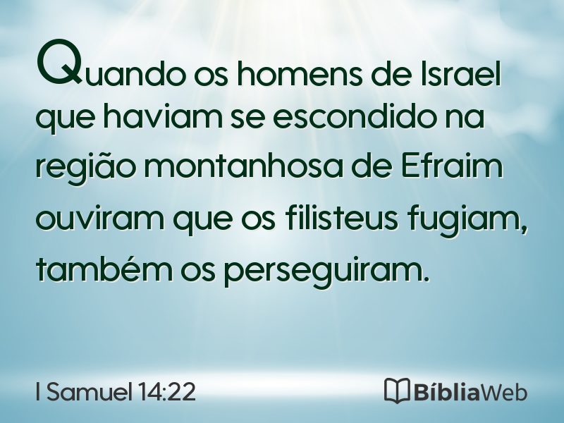 I Samuel 14:22 em imagem para compartilhar
