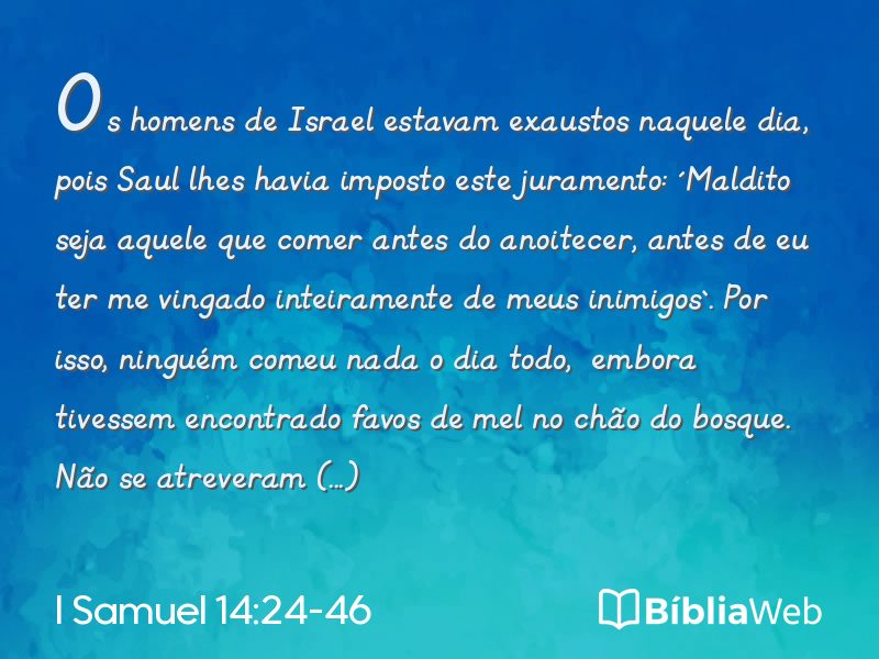I Samuel 14:24-46 em imagem para compartilhar