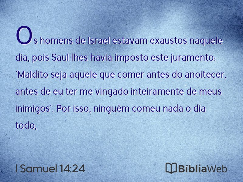 I Samuel 14:24 em imagem para compartilhar