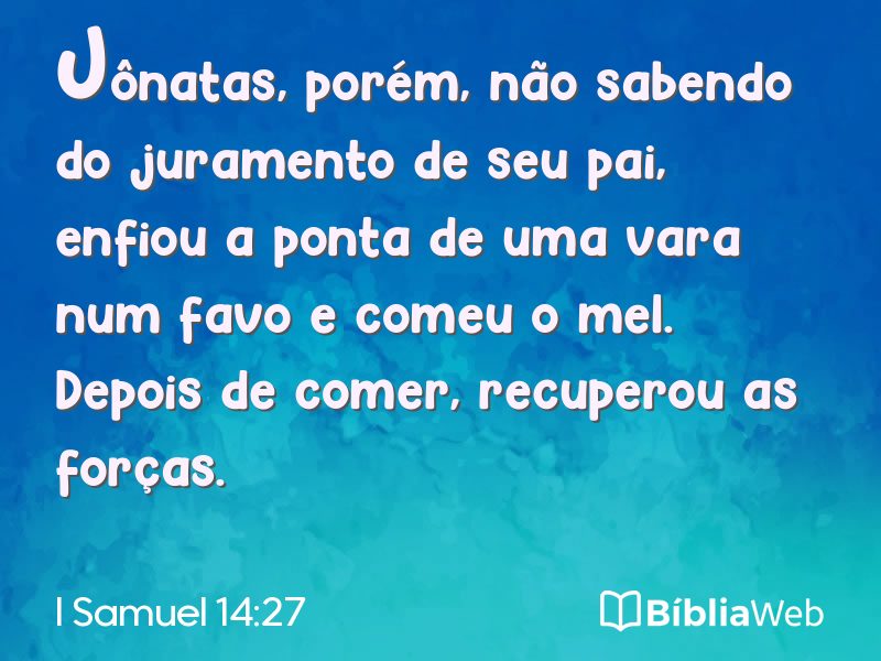 I Samuel 14:27 em imagem para compartilhar