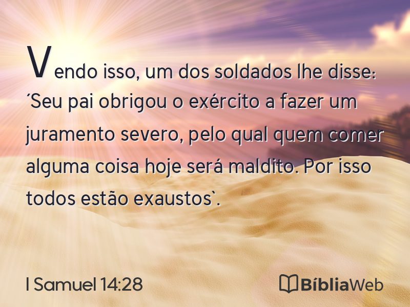 I Samuel 14:28 em imagem para compartilhar