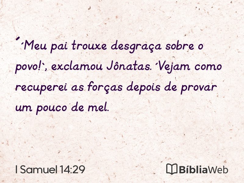 I Samuel 14:29 em imagem para compartilhar