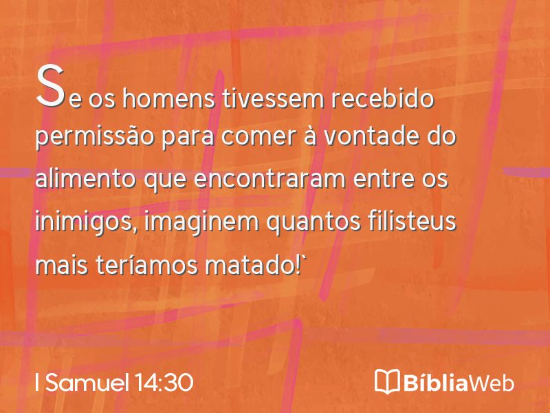I Samuel 14:30 em imagem para compartilhar
