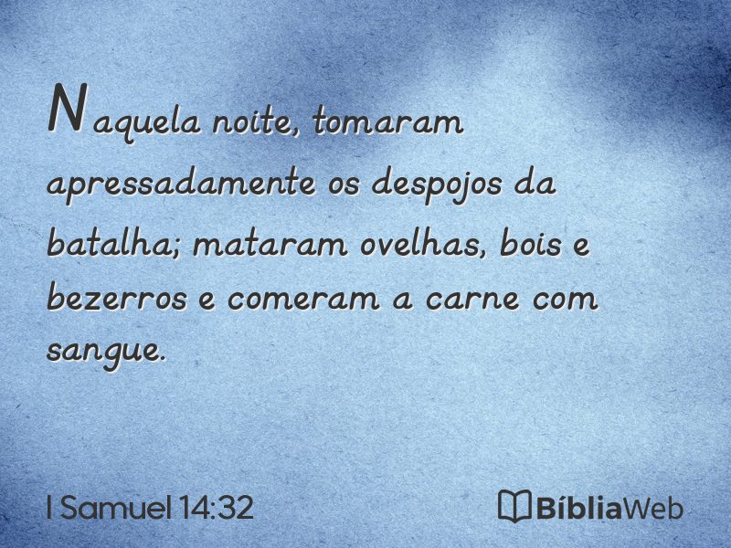I Samuel 14:32 em imagem para compartilhar
