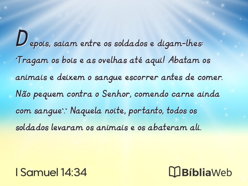 I Samuel 14:34 em imagem para compartilhar