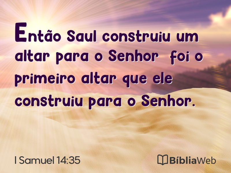 I Samuel 14:35 em imagem para compartilhar