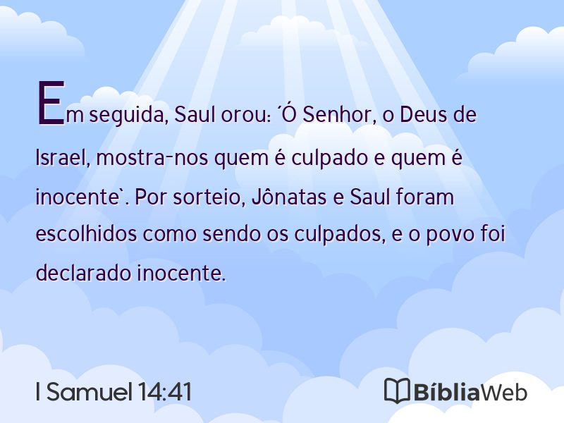 I Samuel 14:41 em imagem para compartilhar