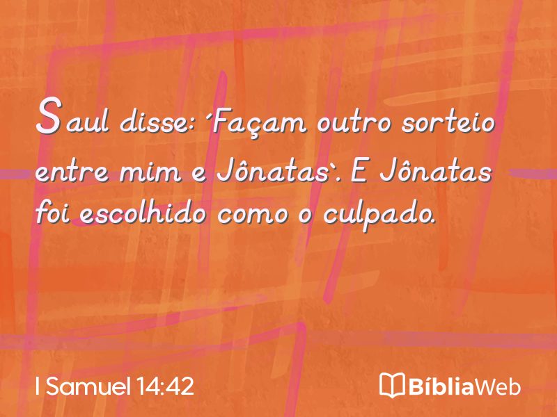 I Samuel 14:42 em imagem para compartilhar