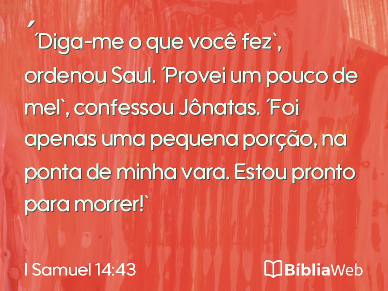 I Samuel 14:43 em imagem para compartilhar
