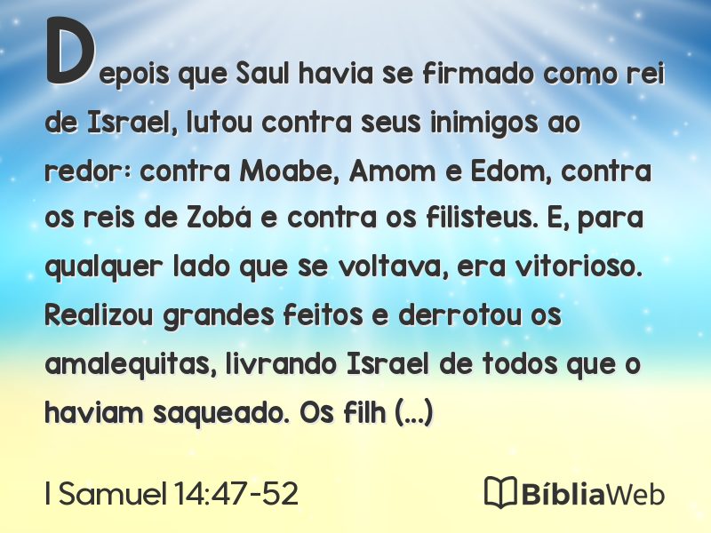 I Samuel 14:47-52 em imagem para compartilhar