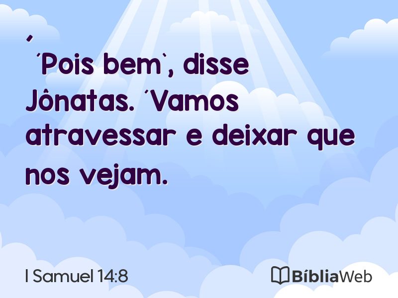 I Samuel 14:8 em imagem para compartilhar