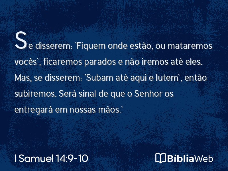I Samuel 14:9-10 em imagem para compartilhar