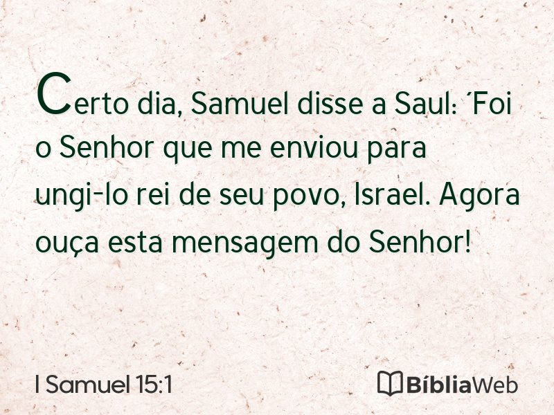 I Samuel 15:1 em imagem para compartilhar