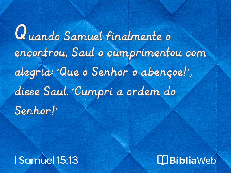 I Samuel 15:13 em imagem para compartilhar