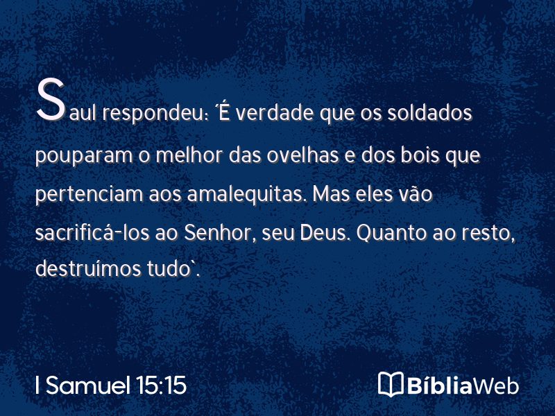 I Samuel 15:15 em imagem para compartilhar